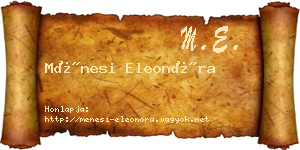 Ménesi Eleonóra névjegykártya